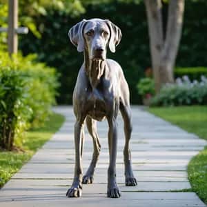 Weimaraner dog breed - friendly medium sized dog similar to Vizsla