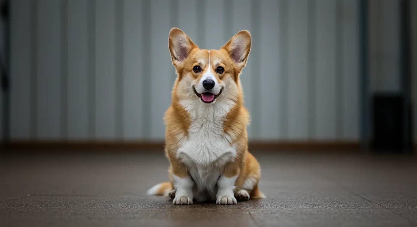 Alert Pembroke Welsh Corgi sitting attentively during training, demonstrating the focused and intelligent nature essential for successful training discussed in the article