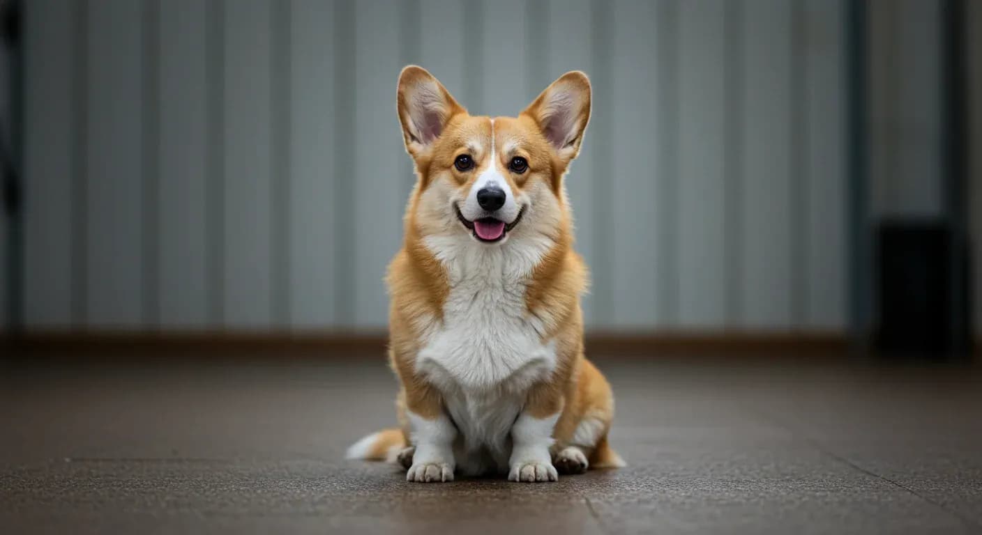 Alert Pembroke Welsh Corgi sitting attentively during training, demonstrating the focused and intelligent nature essential for successful training discussed in the article